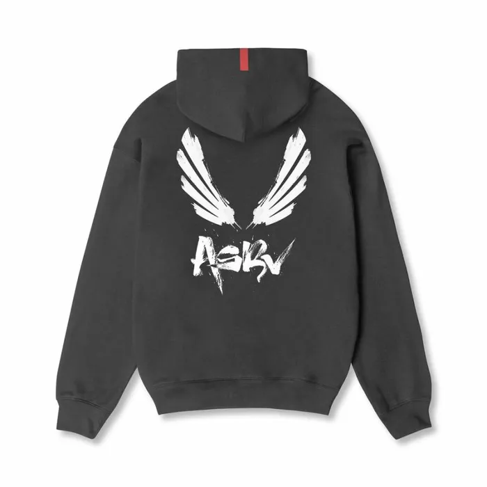 ASRV Hoodies and Sweatshirts Men TechTerry Zip Pocket Hoodie Space Greywhite 034brush Wingsasrv034