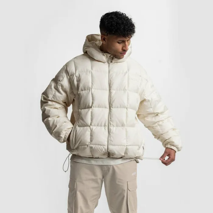 ASRV Jackets and Outerwear Men WeatherReady Down Puffer Jacket Ivory Cream