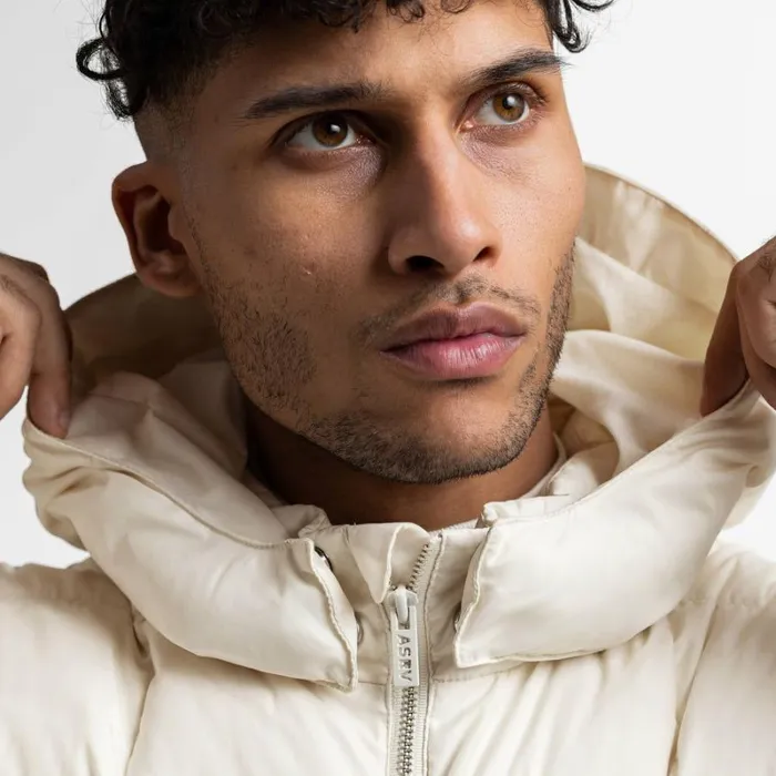 ASRV Jackets and Outerwear Men WeatherReady Down Puffer Jacket Ivory Cream