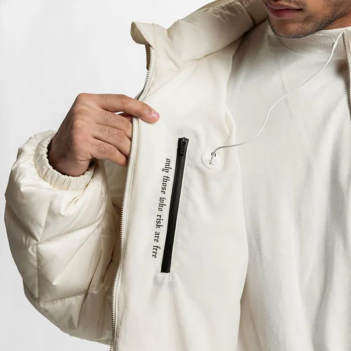 ASRV Jackets and Outerwear Men WeatherReady Down Puffer Jacket Ivory Cream