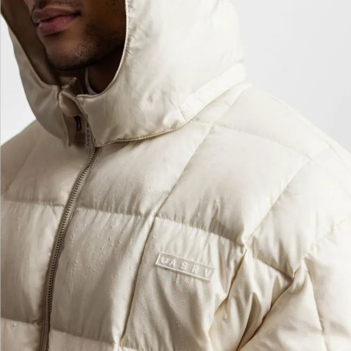ASRV Jackets and Outerwear Men WeatherReady Down Puffer Jacket Ivory Cream