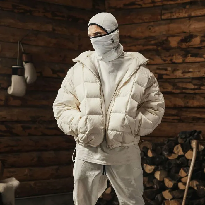 ASRV Jackets and Outerwear Men WeatherReady Down Puffer Jacket Ivory Cream