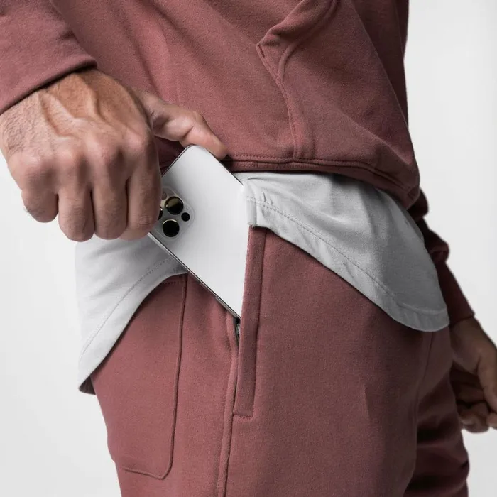 ASRV Joggers and Pants Men TechTerry Oversized Sweats Red Earth
