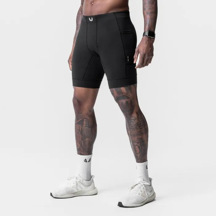 ASRV Leggings Men WarpFlexx Side Pocket 12Length Legging Black