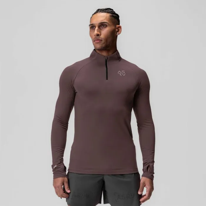 ASRV Long Sleeves Men Thermal Training Quarter Zip Nightshade 034cyber034