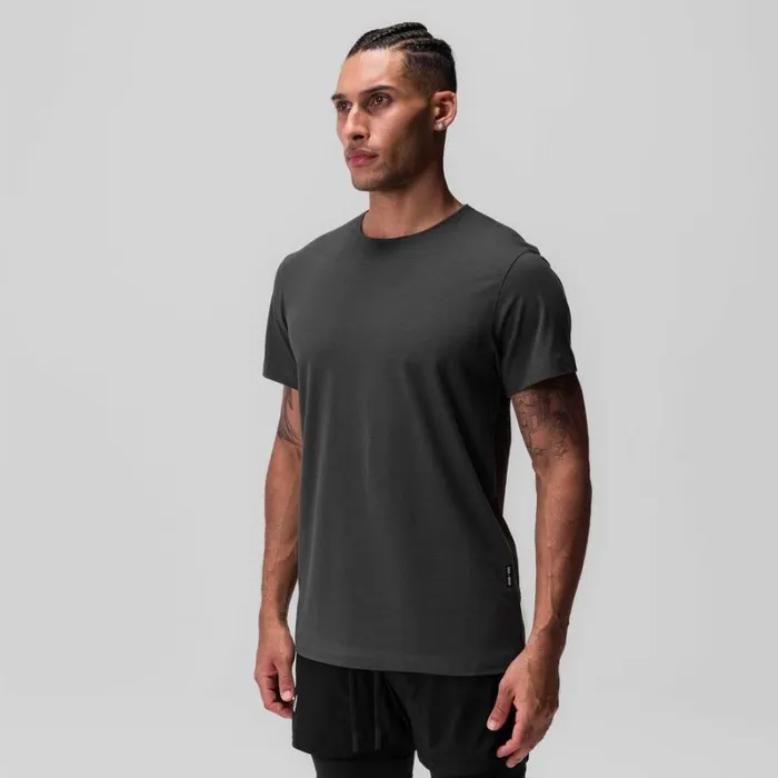 ASRV Short Sleeves Men CottonPlus Standard Mesh Back Tee Space Grey