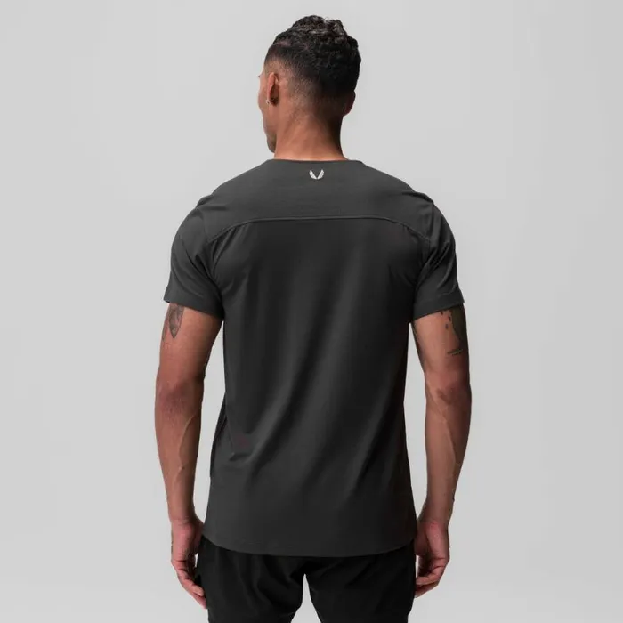 ASRV Short Sleeves Men CottonPlus Standard Mesh Back Tee Space Grey