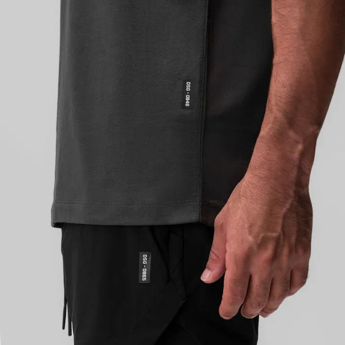 ASRV Short Sleeves Men CottonPlus Standard Mesh Back Tee Space Grey
