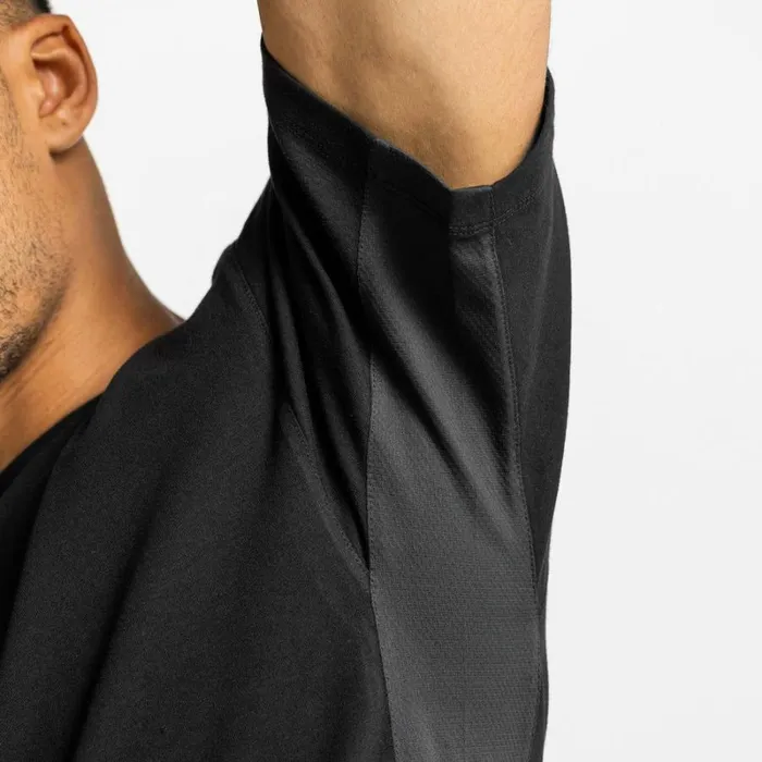 ASRV Short Sleeves Men CottonPlus Vented Tee Black