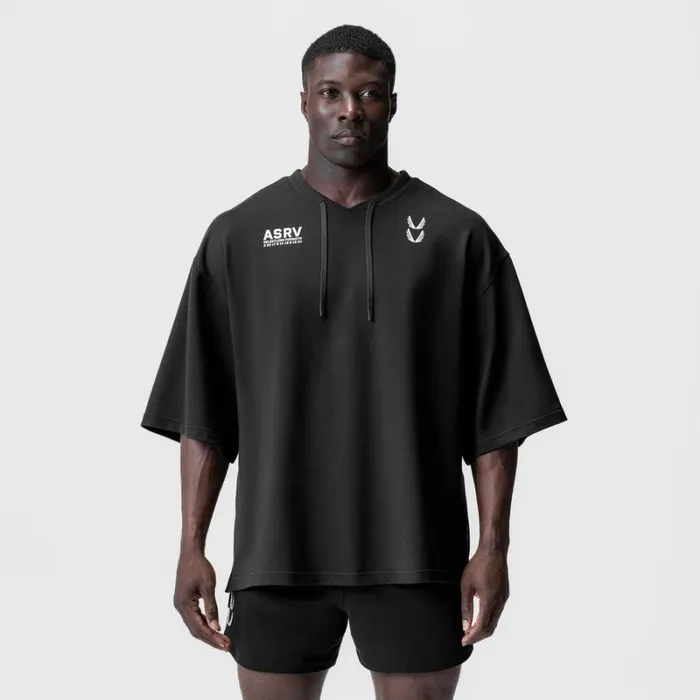 ASRV Short Sleeves Men MicroTerry WarmUp Tee Black