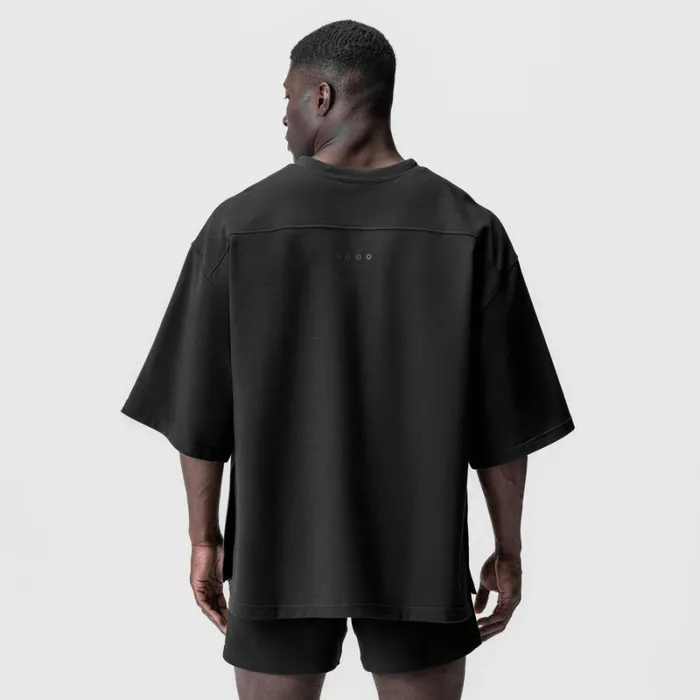 ASRV Short Sleeves Men MicroTerry WarmUp Tee Black