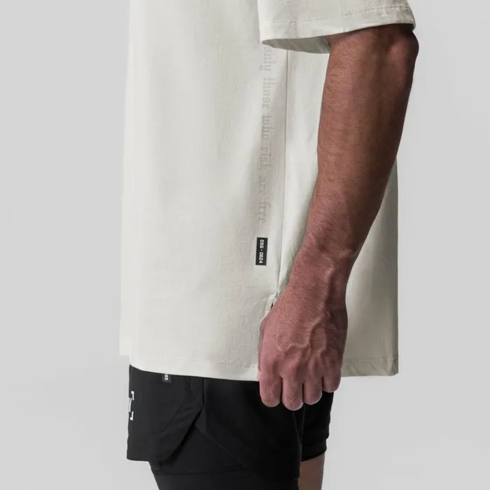 ASRV Short Sleeves Men Supima Oversized Tee Ivory Cream