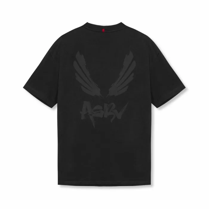 ASRV Short Sleeves Men Tech Essential Relaxed Tee Blackblack 034brush Wingsasrv034