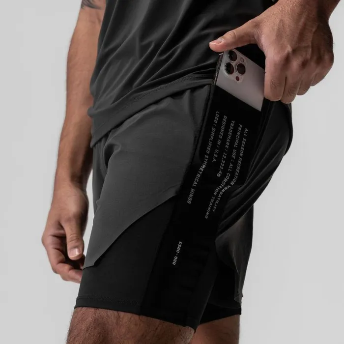 ASRV Shorts Men Aerotex Hybrid Liner Short Space Greyblack