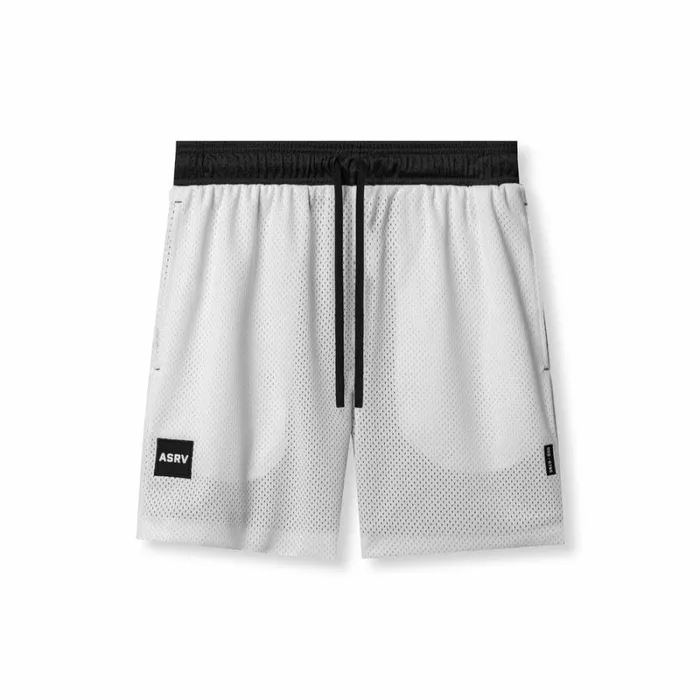 ASRV Shorts Men SilverPlus Mesh Reversible Short Blackwhite