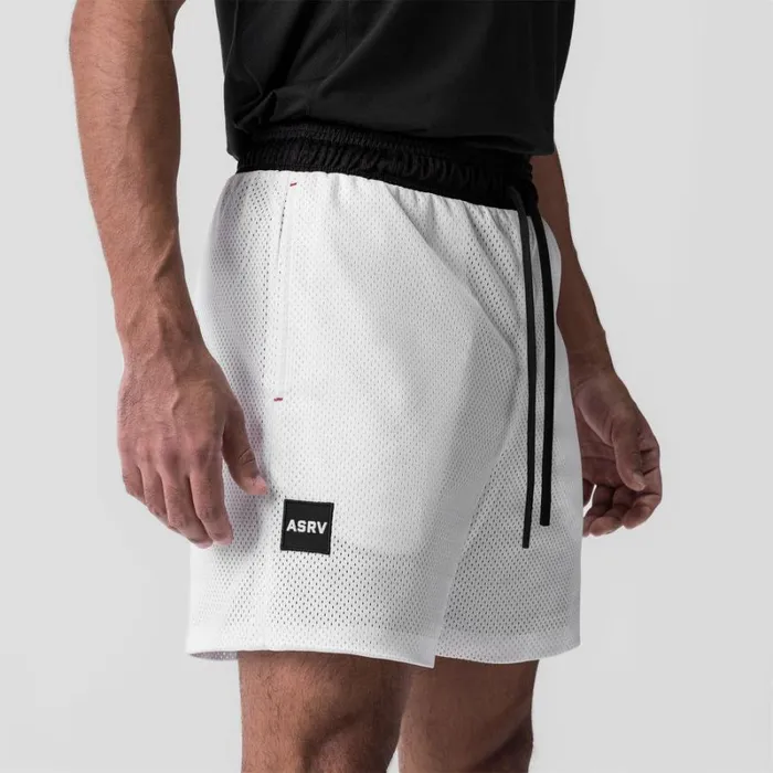 ASRV Shorts Men SilverPlus Mesh Reversible Short Blackwhite