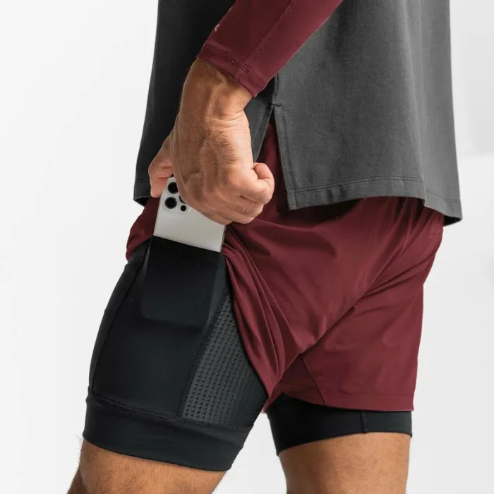 ASRV Shorts Men TETRALITE 5034 Liner Short Crimson Redblack