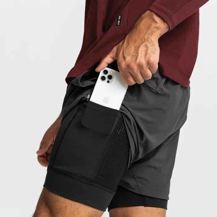 ASRV Shorts Men TETRALITE 5034 Liner Short Space Greyblack