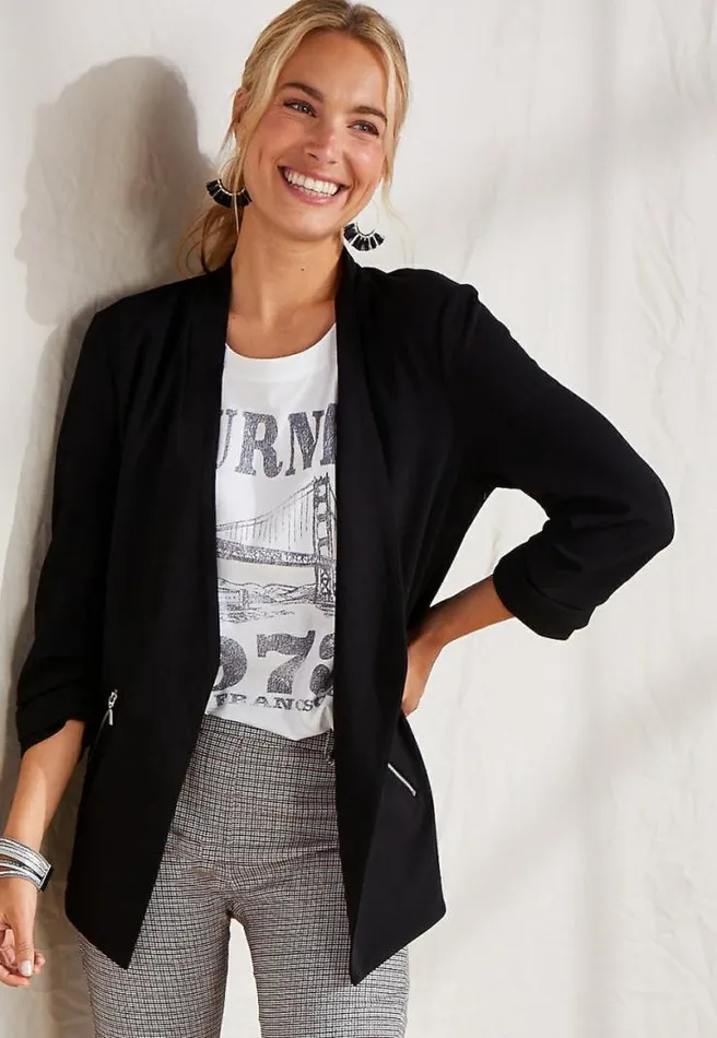 Asymmetrical Open Front Blazer Women Maurices Tops