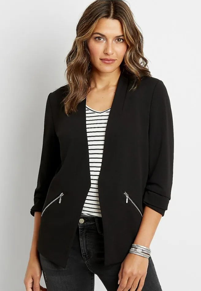 Asymmetrical Open Front Blazer Women Maurices Tops