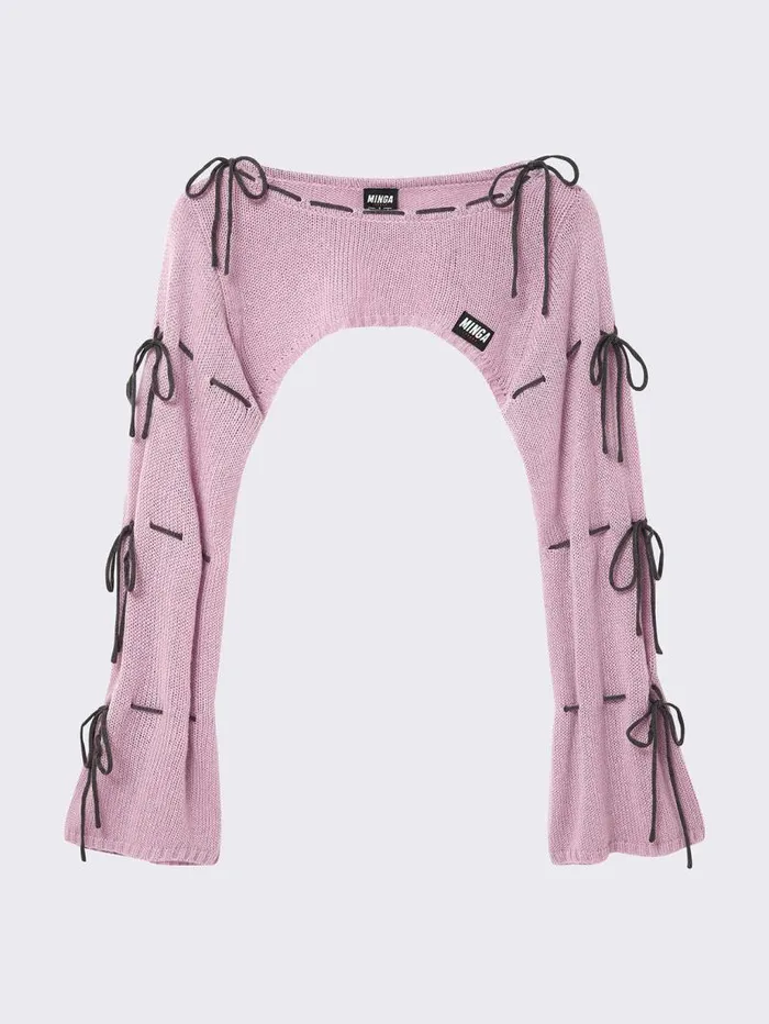 Aurora Bows Knitted Shrug Women Minga London Knitwear