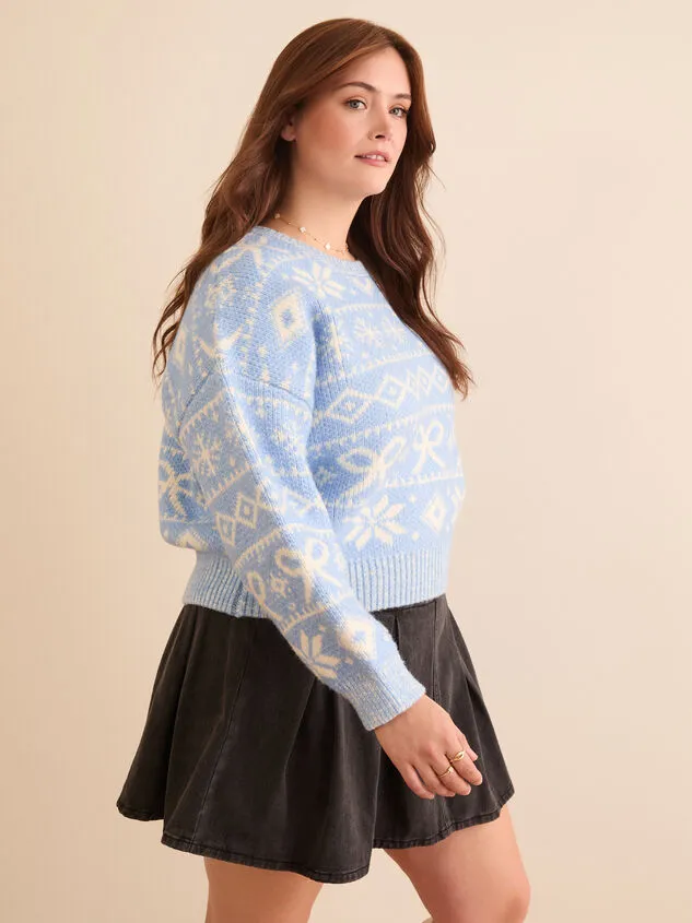 Aurora Holiday Knit Sweater Bluewhite Women Altar039d State Sweaters Cardigans Aurora Holiday Knit Sweater Bluewhite Women Altar039d State Sweaters Cardigans