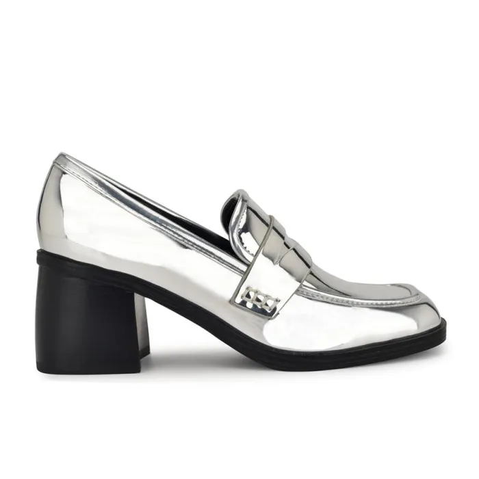 Avalia Heeled Loafers Silver Women Nine West Heels