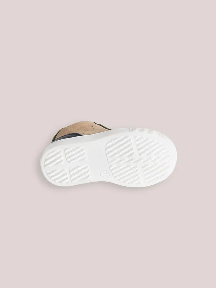 Baby Baby Boy Cyrillus High Top Leather Trainers Beige