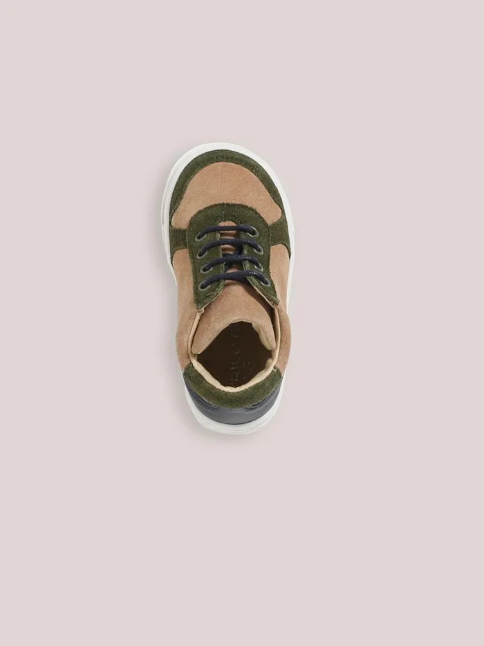 Baby Baby Boy Cyrillus High Top Leather Trainers Beige