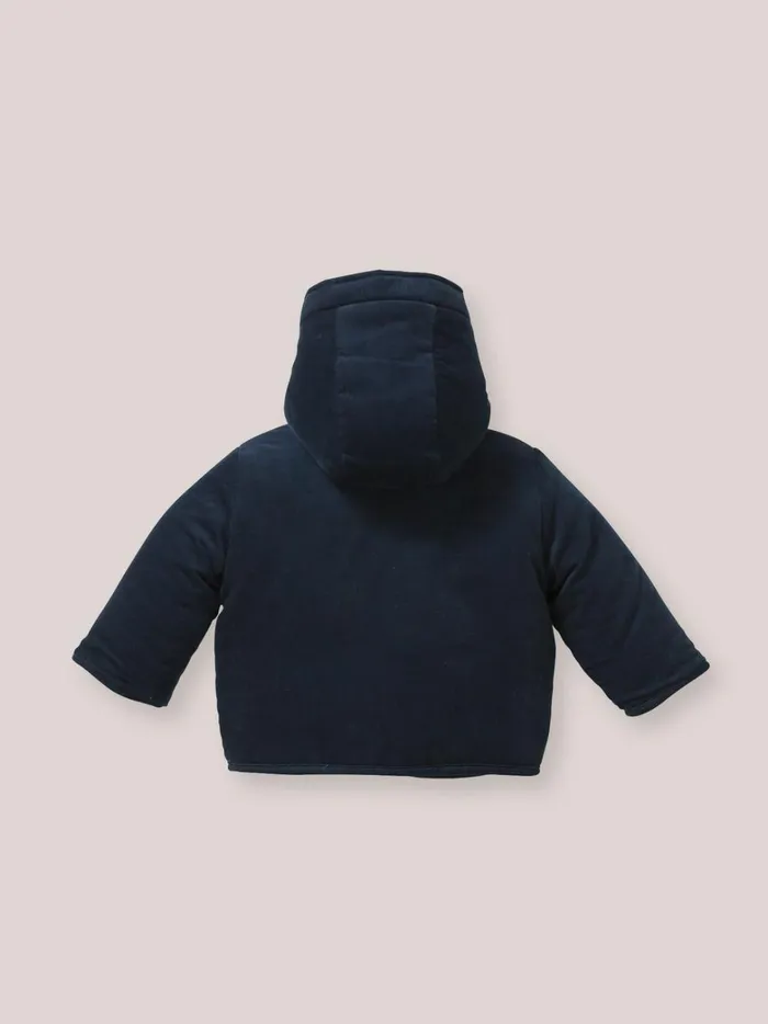 Baby Baby Boy Cyrillus Reversible Burnoose Jacket Ecru
