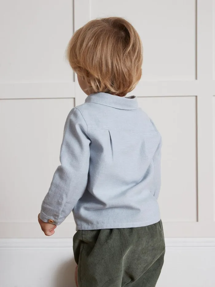 Baby Baby Boy Cyrillus Striped Shirt Bleu Grise