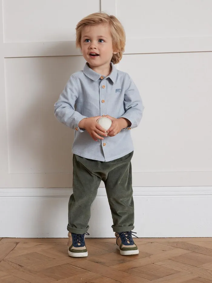 Baby Baby Boy Cyrillus Striped Shirt Bleu Grise