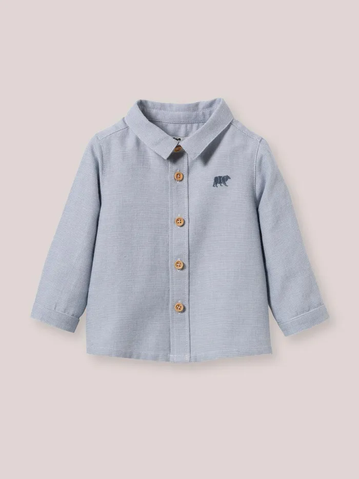 Baby Baby Boy Cyrillus Striped Shirt Bleu Grise