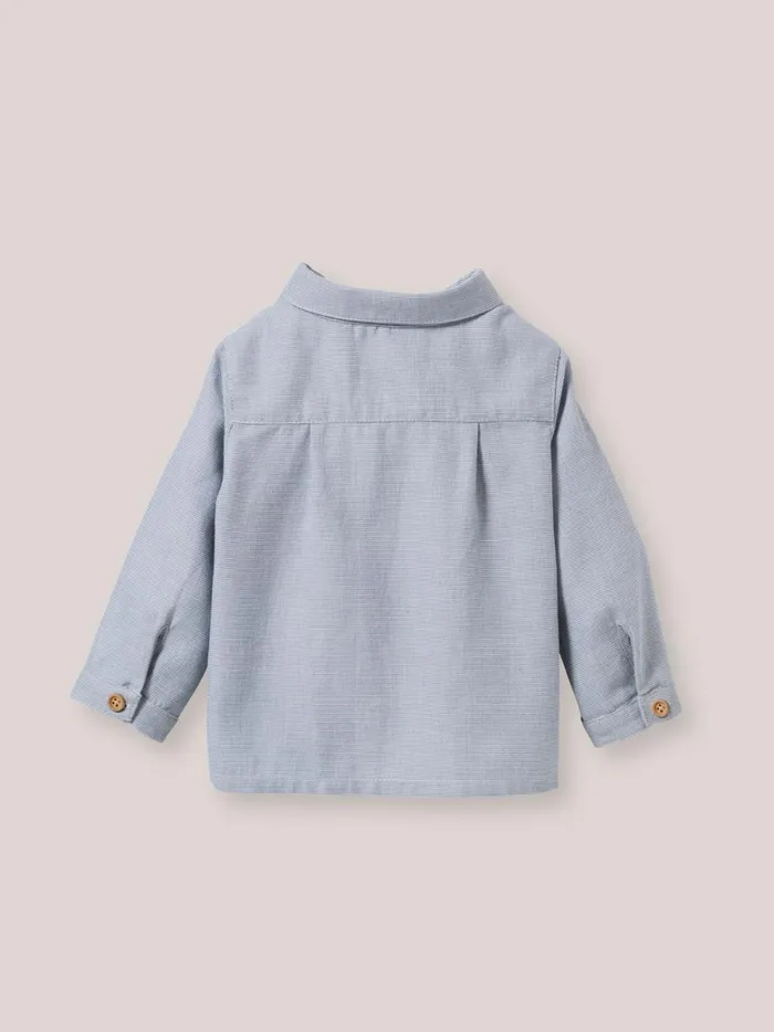 Baby Baby Boy Cyrillus Striped Shirt Bleu Grise