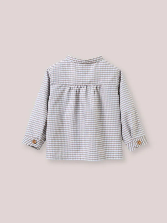 Baby Baby Boy Cyrillus TwoColor Gingham Check Shirt Carreaux Marronciel