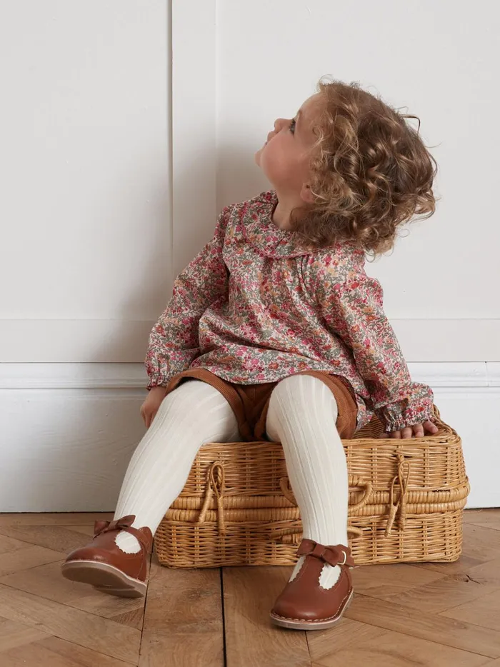 Baby Baby Girl Cyrillus Babingdon Motif Blouse Made With Liberty Fabric Lib Babington Rose