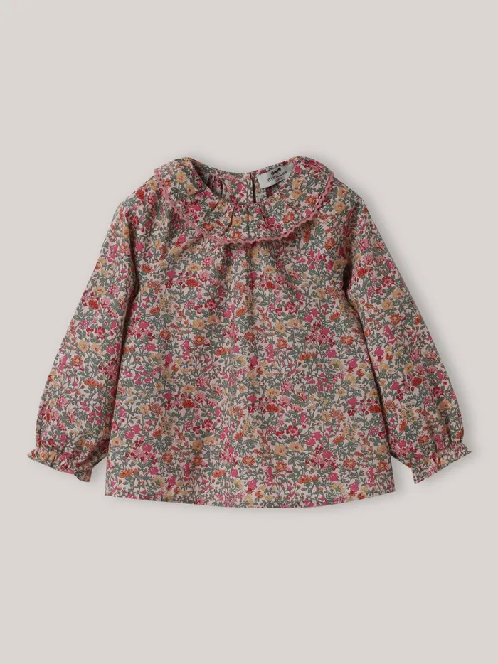 Baby Baby Girl Cyrillus Babingdon Motif Blouse Made With Liberty Fabric Lib Babington Rose