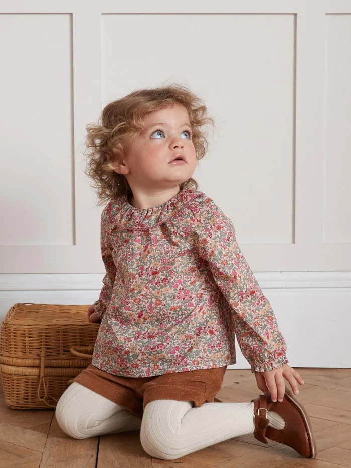 Baby Baby Girl Cyrillus Babingdon Motif Blouse Made With Liberty Fabric Lib Babington Rose