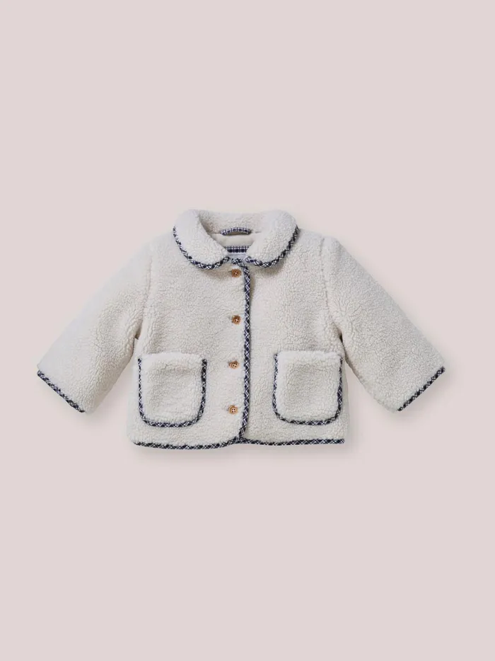Baby Baby Girl Cyrillus Sherpa Jacket Ecru