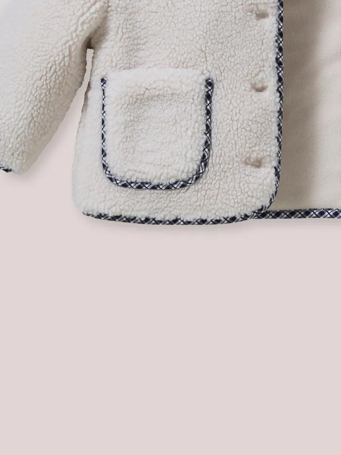 Baby Baby Girl Cyrillus Sherpa Jacket Ecru