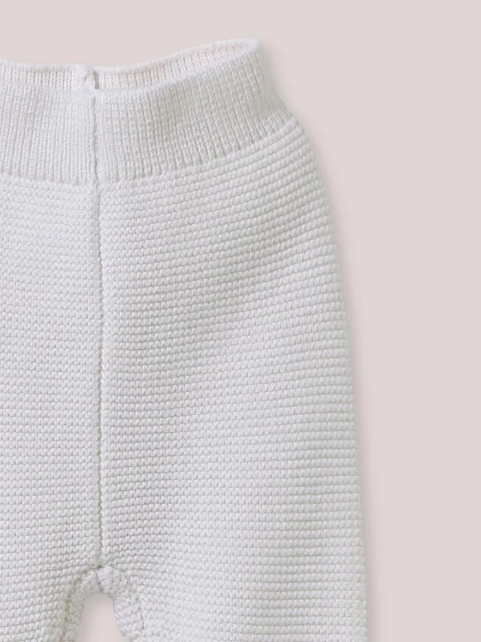 Baby Birth Cyrillus Organic Cotton And Wool Leggings Ecru
