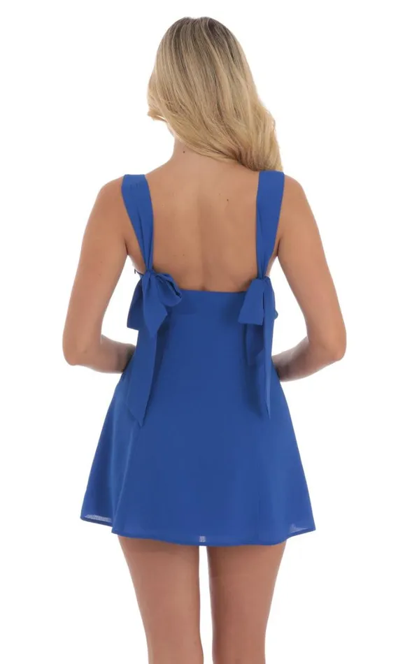 Back Bows Dress Royal Blue Women LUCY IN THE SKY Mini Dresses
