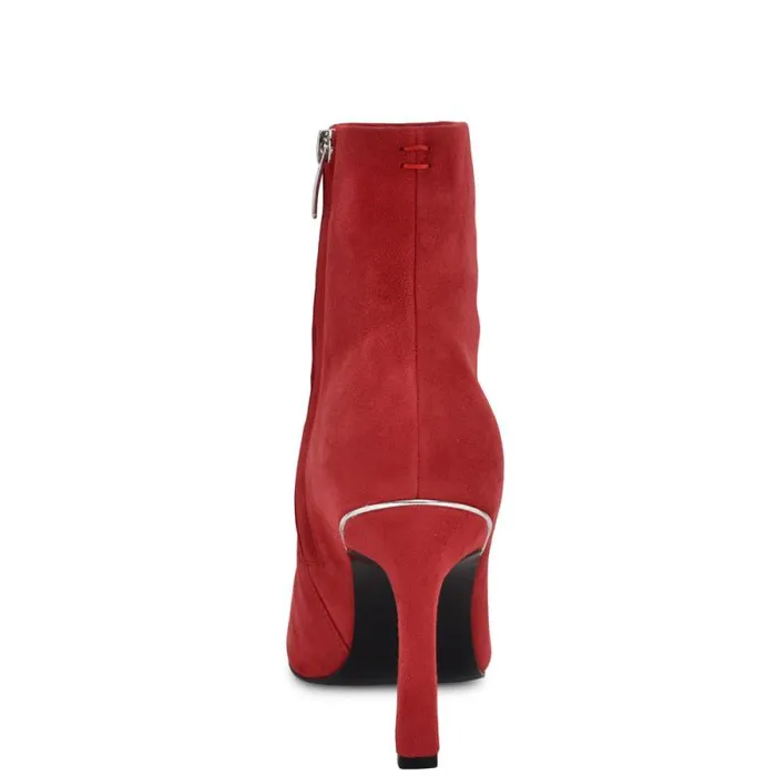 Baey Dress Ankle Booties Red Suede Women Nine West Boots and Booties Baey Dress Ankle Booties Red Suede Women Nine West Boots and Booties