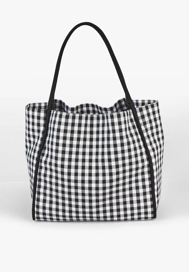 Bags Women Hush Vero Gingham Tote Blackwhite