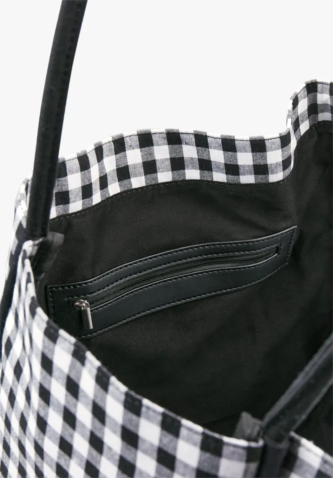 Bags Women Hush Vero Gingham Tote Blackwhite