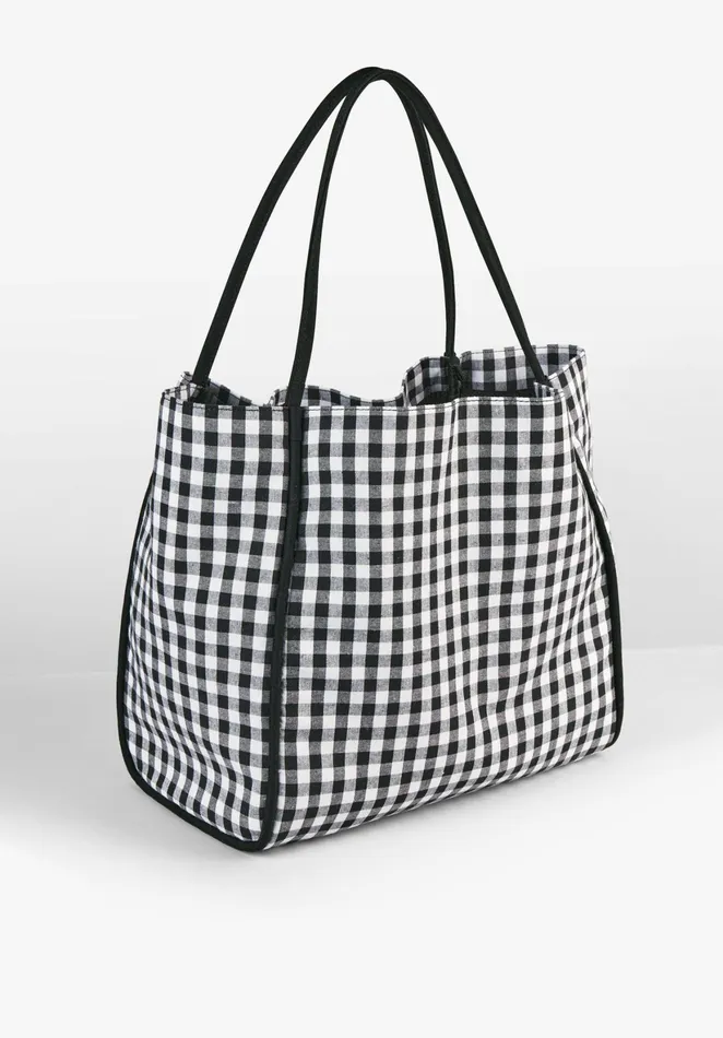 Bags Women Hush Vero Gingham Tote Blackwhite