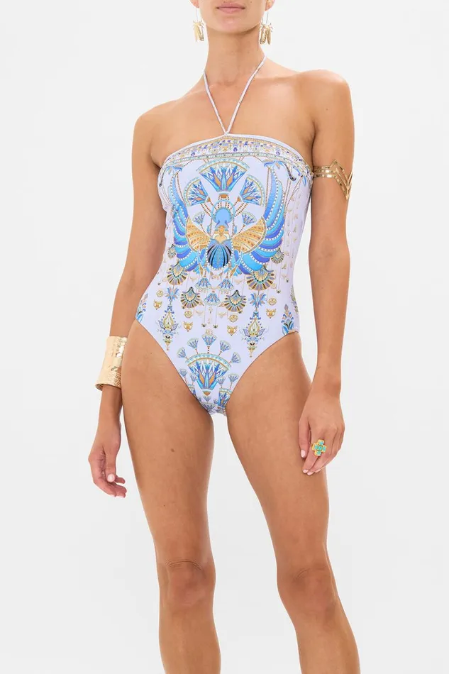 BANDEAU ONE PIECE WITH HALTER TIE UNDER SCARAB SKIES Under Scarab Skies Womens Camilla One Pieces
