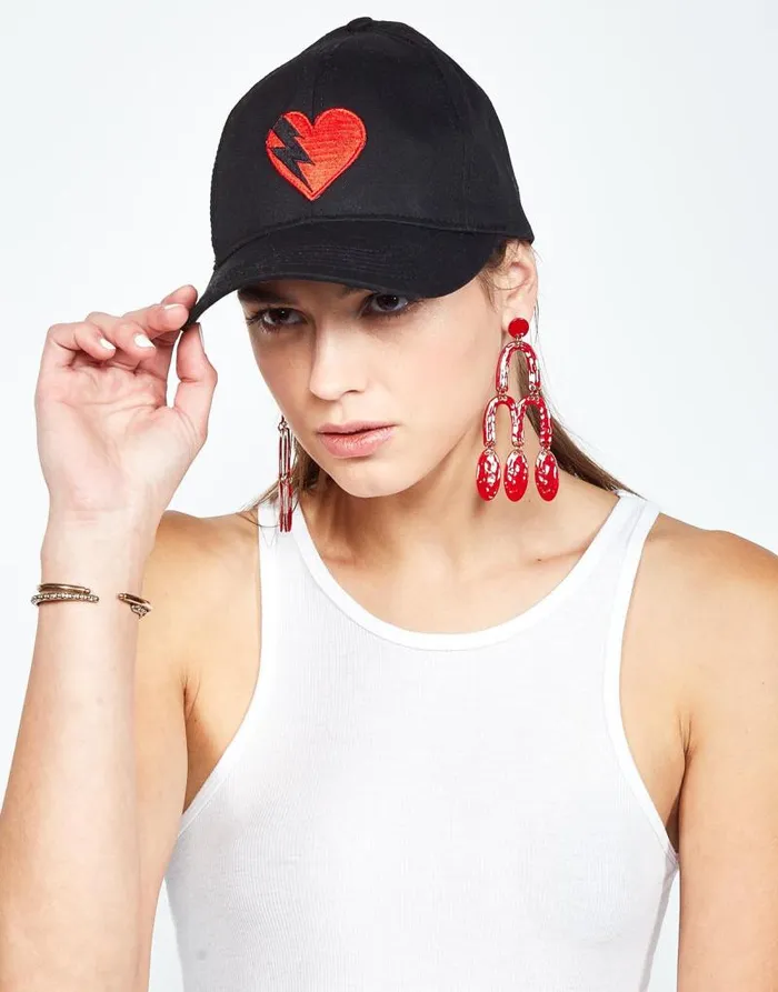 Bay Lightning Heart Black Women Lauren Moshi Hats