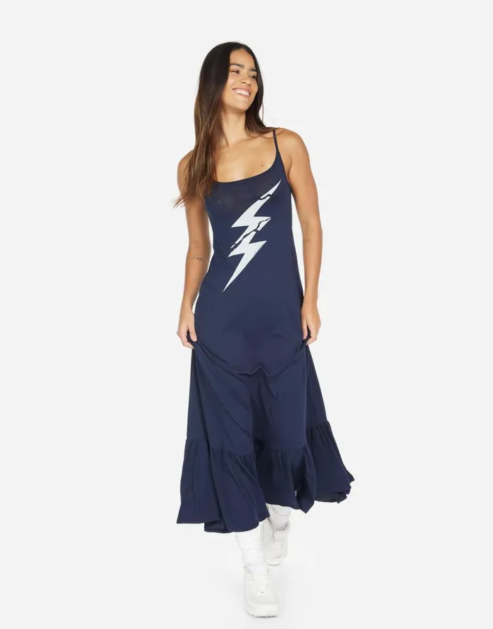 Beatrix Cracked Lightning Bolt Navy Women Lauren Moshi Dresses