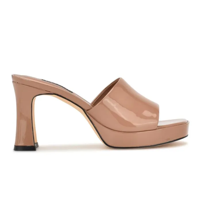 Beez Platform Sandals Medium Natural Patent Women Nine West Sandals